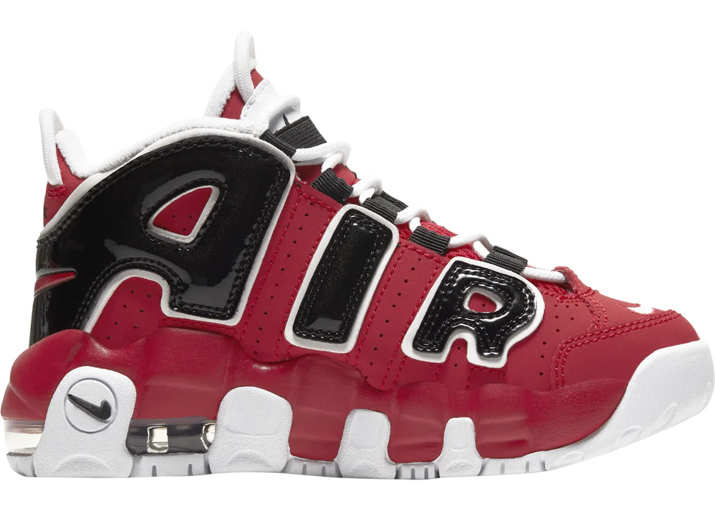 Детские кроссовки с принтом Nike Air More Uptempo Bulls Hoops Pack Nike, Varsity Red/White-Black