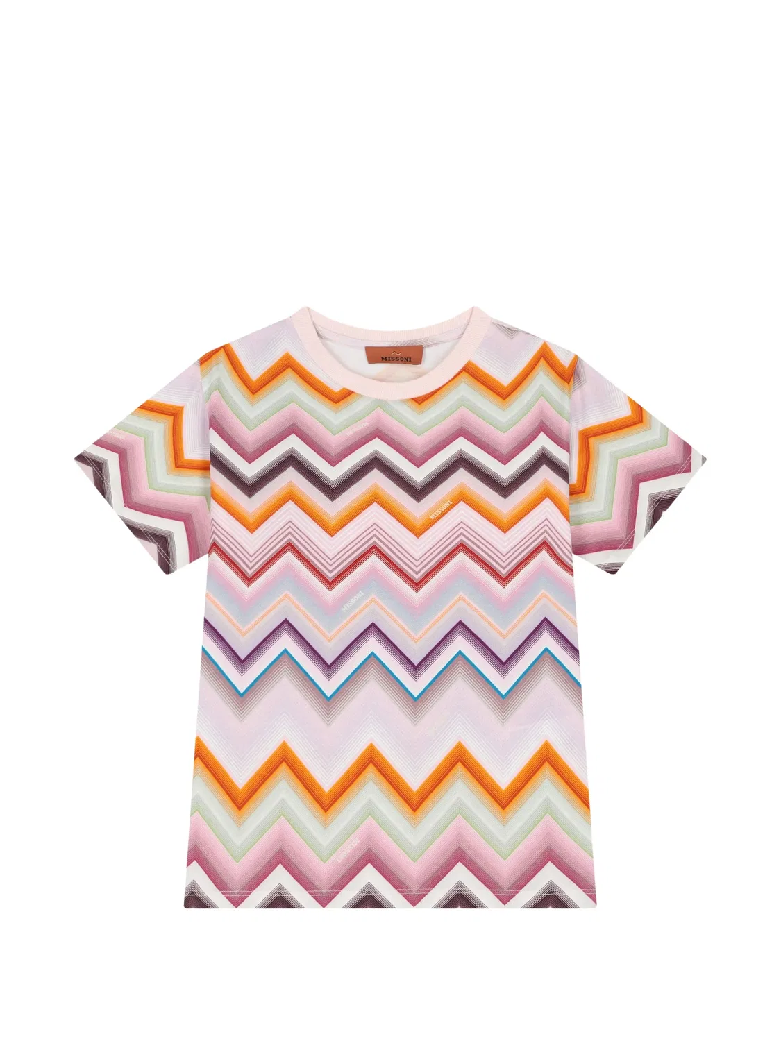 Футболка с узором зигзаг Missoni Kids, розовый