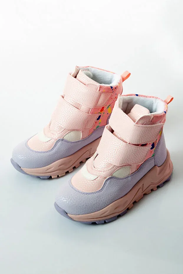 Детские ботинки для девочек с принтом 123c 210 Shoes Time, Pink — фото 2