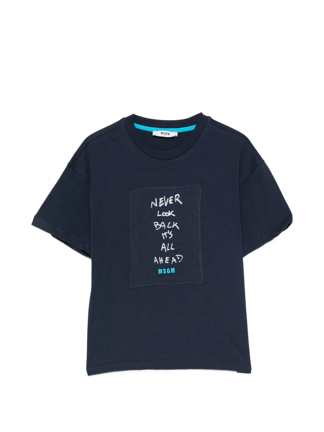Футболка с надписью Msgm Kids, синий