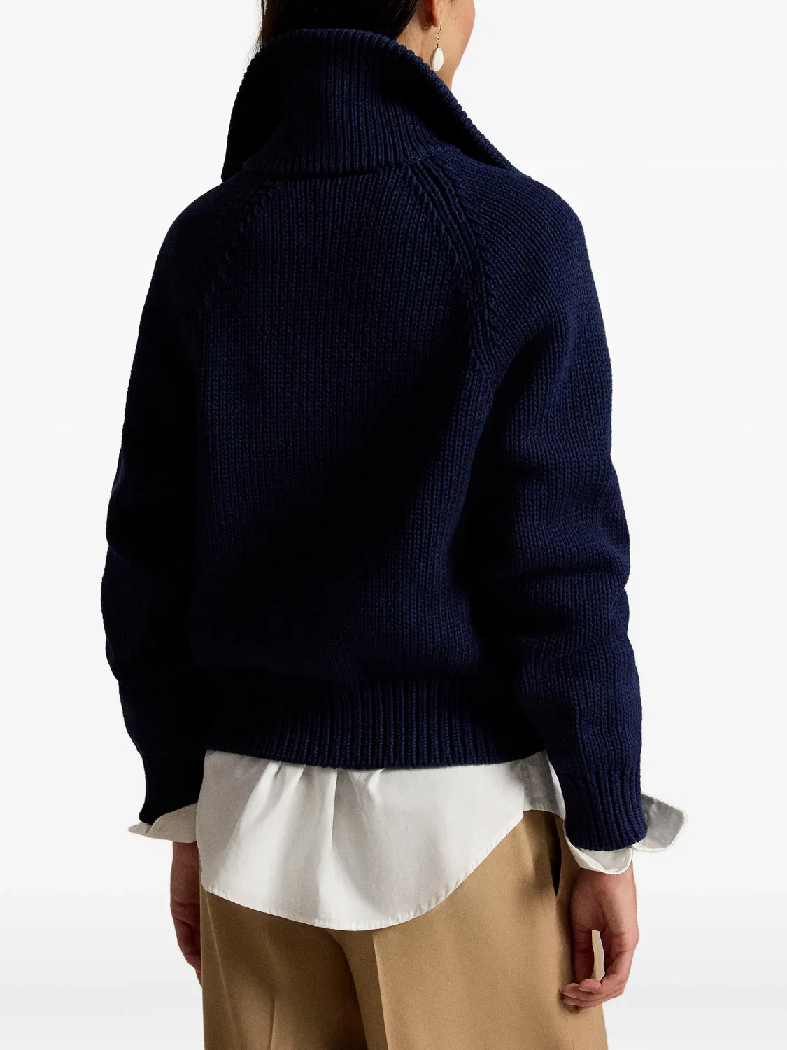 Кардиган на пуговицах с отложным воротником Polo Ralph Lauren, синий — фото 4