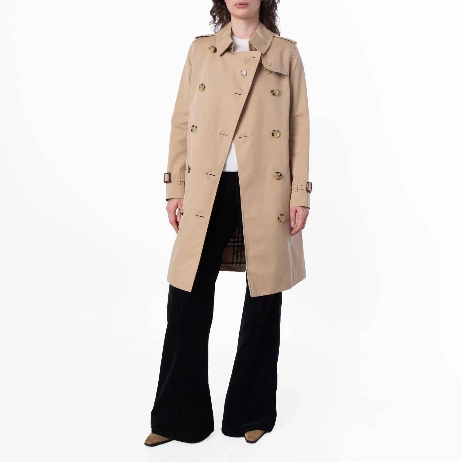 Плащ-тренч миди The Kensington Mid-Length Trench Coat Burberry, Honey