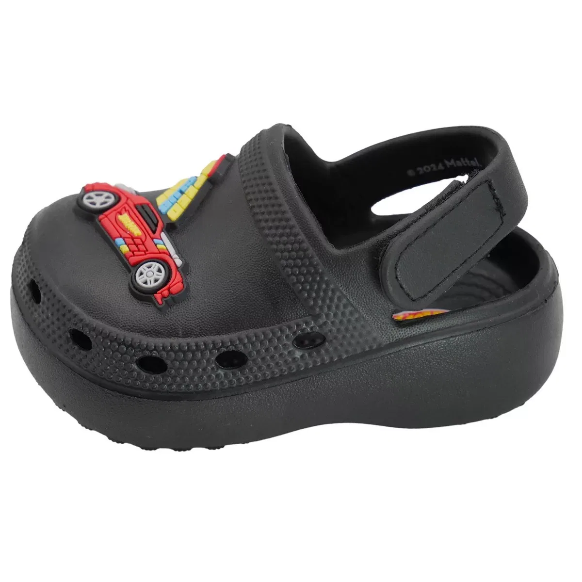 Детские сабо для мальчиков с регулируемым ремешком Hot Wheels, Black With Red Car — фото 3