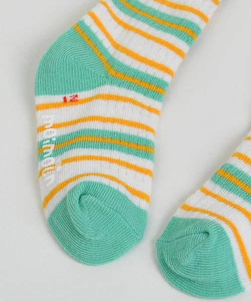 Детские носки с принтом, модель Colorful Border Mesh Long Socks, moimoln, Mint — фото 3