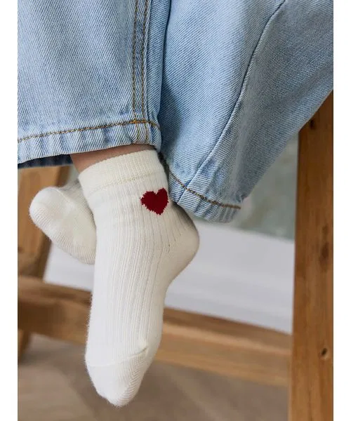 Детские носки с принтом Bellamy Heart Urban Red JAMIE KAY, Off White