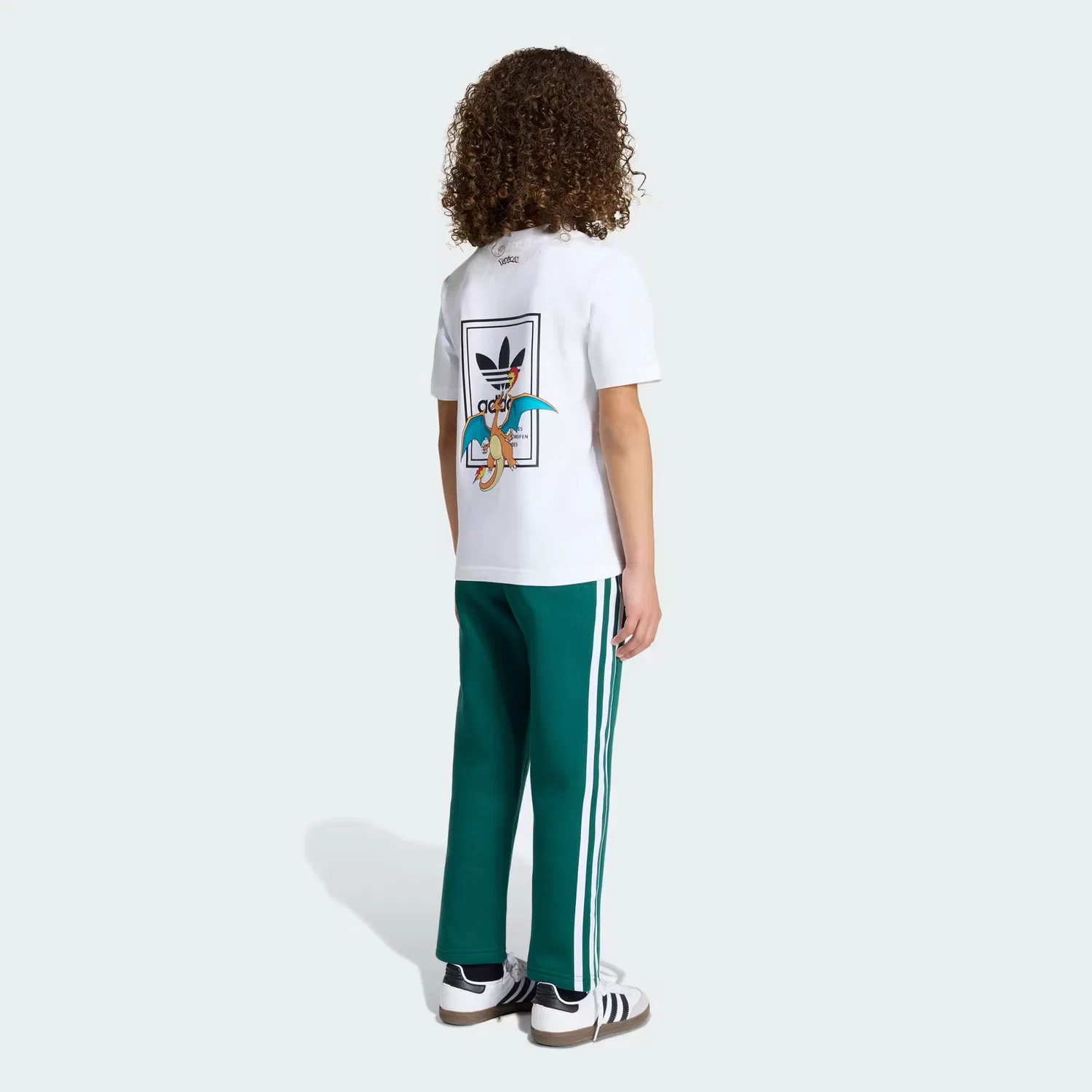 Детский комплект из футболки и низа с принтом Pokémon Adidas Originals, белый/зеленый — фото 4