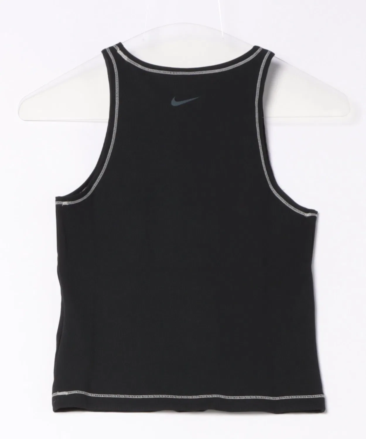 Женский топ-майка из риба с принтом Nike One FI DF Rib Tank Top, черный — фото 2