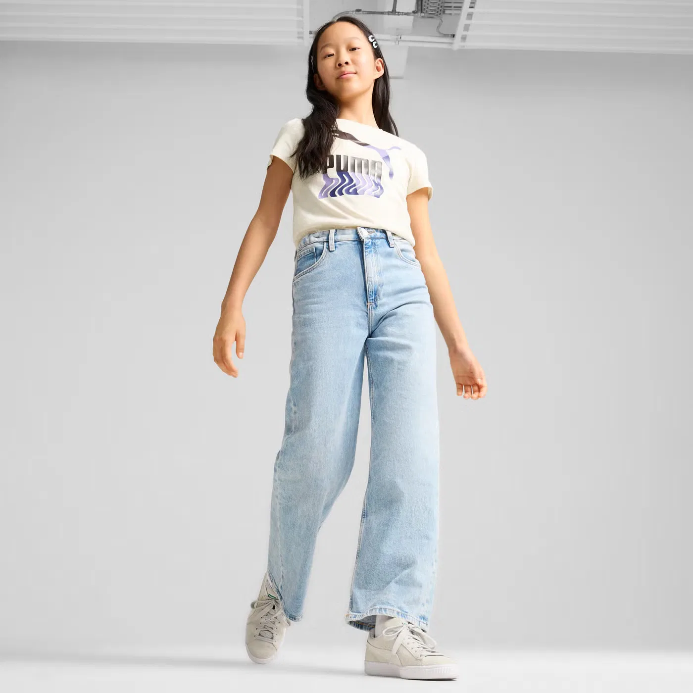 Футболка с принтом Graphic tee youth Puma, белый — фото 3