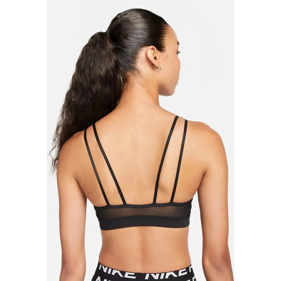 Спортивный топ без рукавов с V-образным вырезом Nike Yoga Dri Fit Indy Strappy Bra, Черный — фото 2
