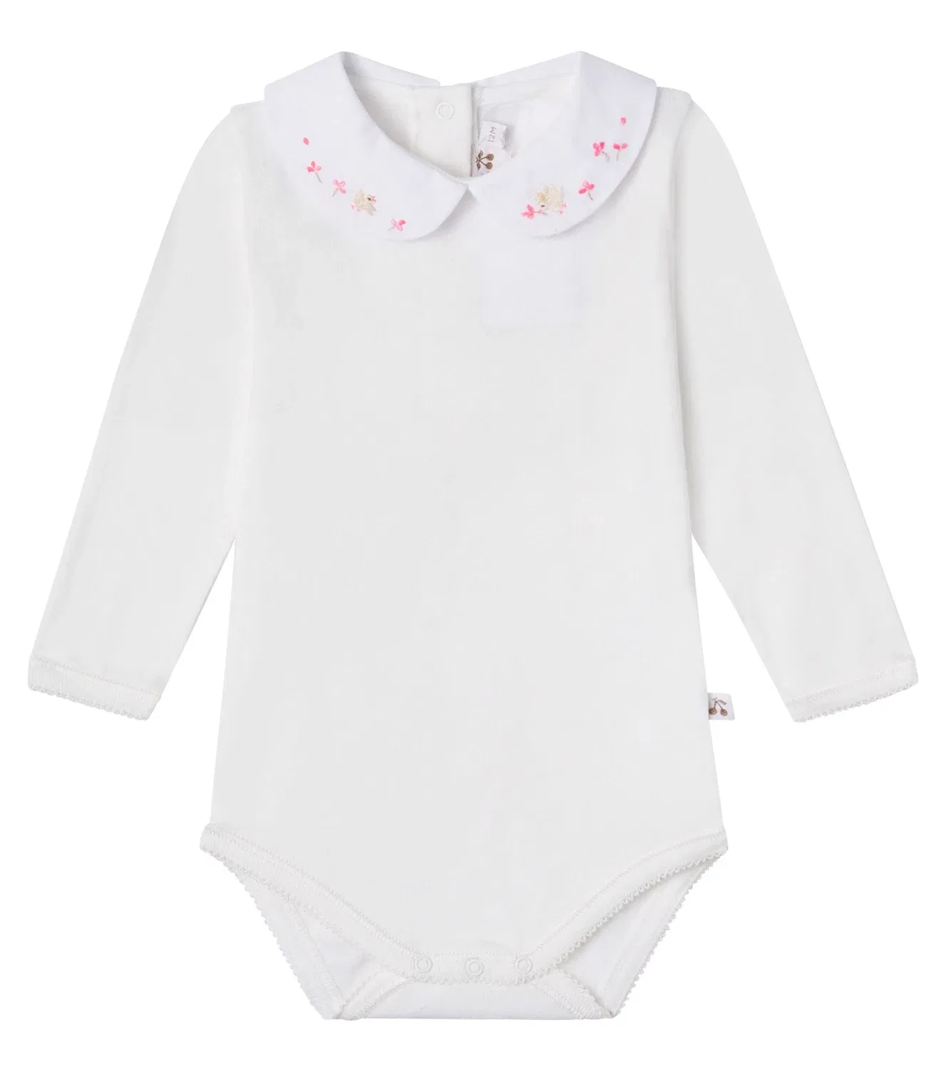 Боди хлопковое Bonpoint Baby Cygne, белый