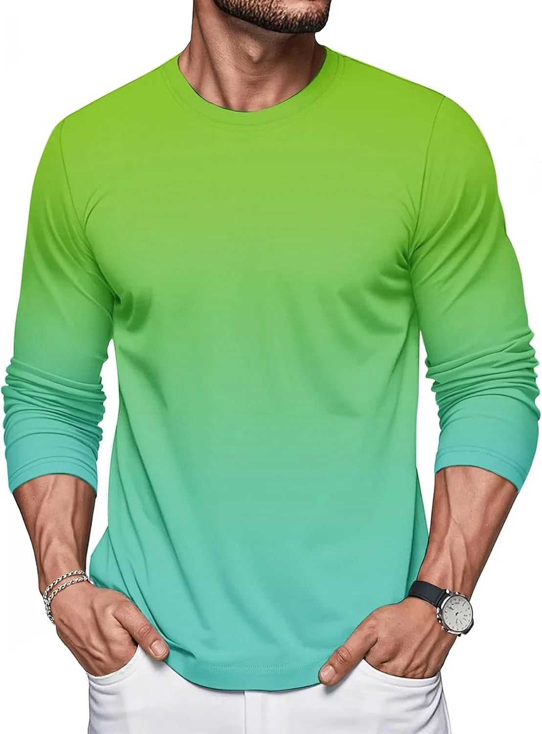 Мужская футболка с длинным рукавом классическая Regular Fit, 3 Pack-02 — фото 4