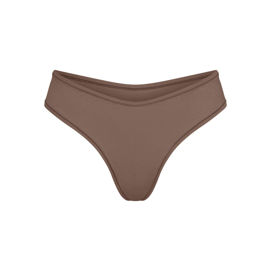 

Стринги с окучиванием SKIMS Cotton Jersey, цвет Truffle