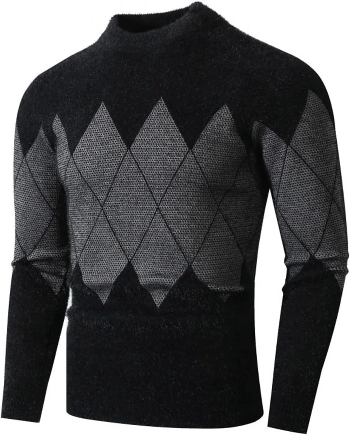 

Мужской свитер с круглым вырезом и длинным рукавом Color Block AQAYL