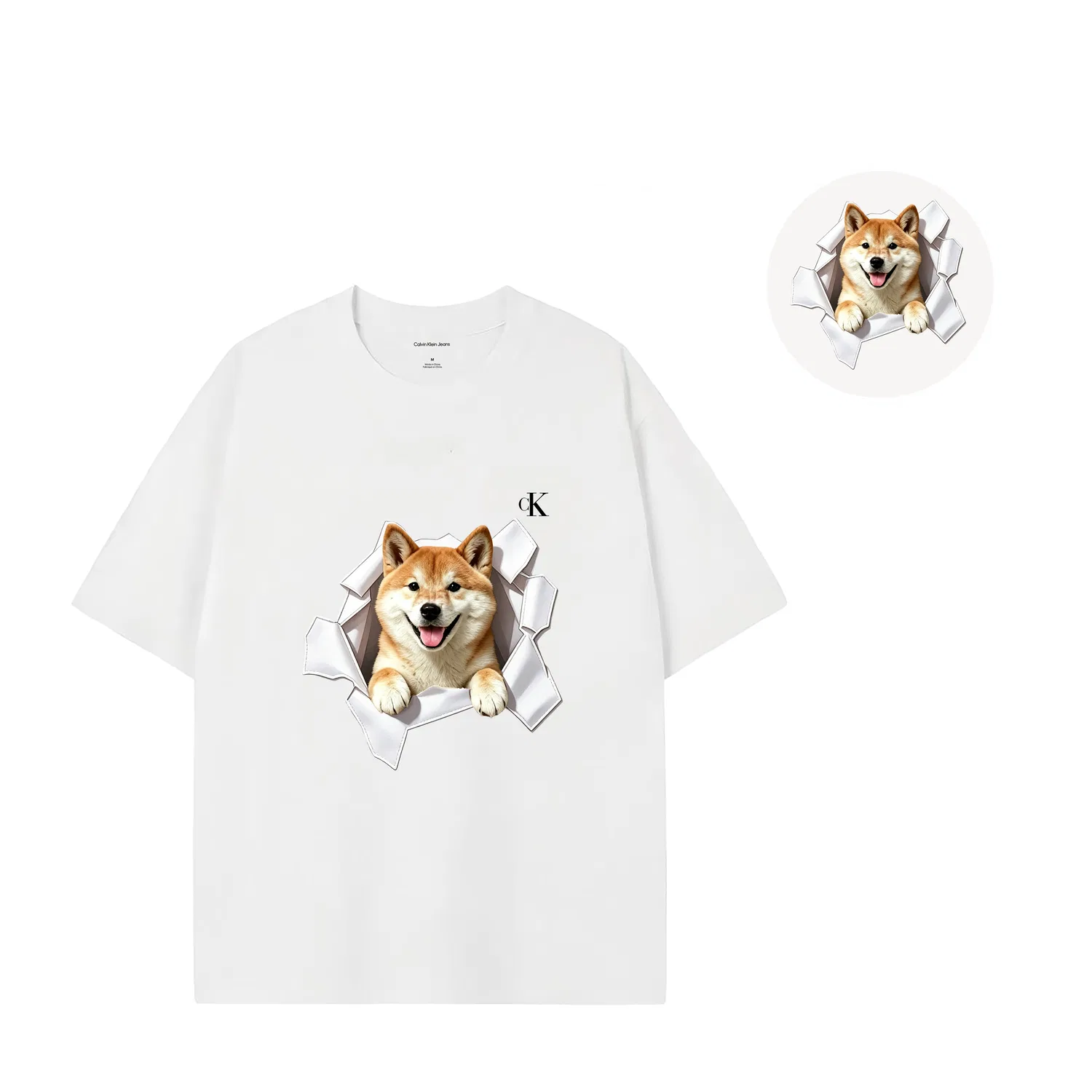 Футболка женская с принтом 3D White Calvin Klein, Белый — фото 3
