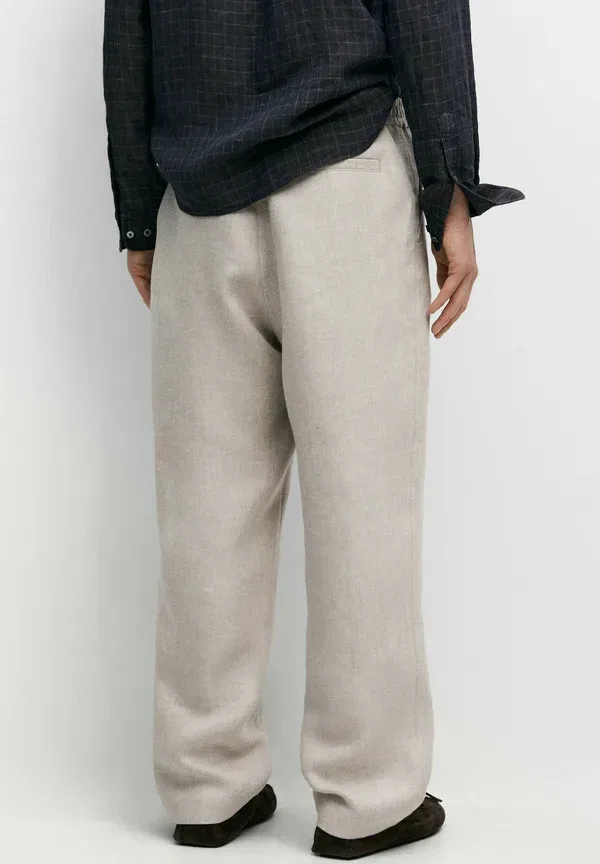 Брюки из льна Trousers Massimo Dutti, бежевый — фото 2