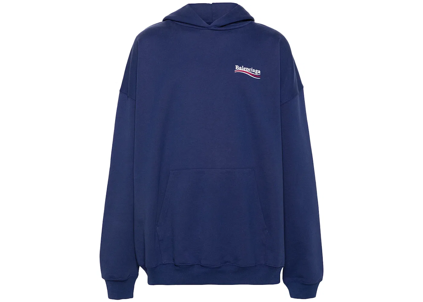 Мужское худи Balenciaga Political Campaign Large Fit, Pacific Blue/White