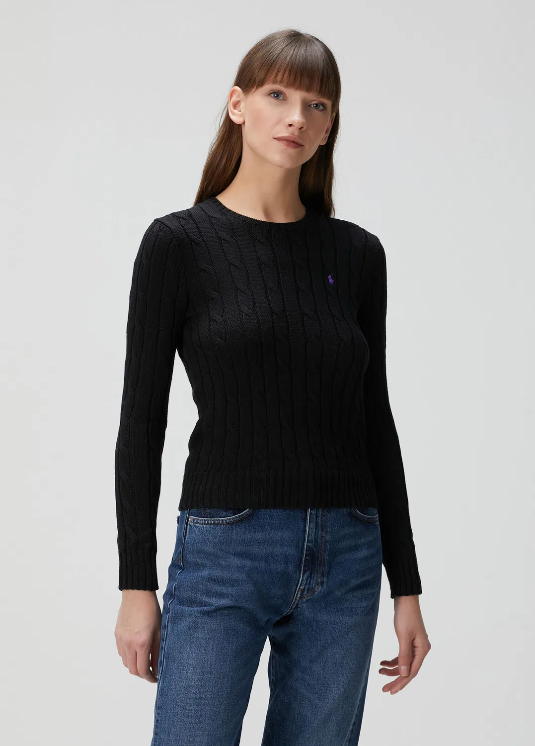 Трикотажный свитер с косами Polo Ralph Lauren, black