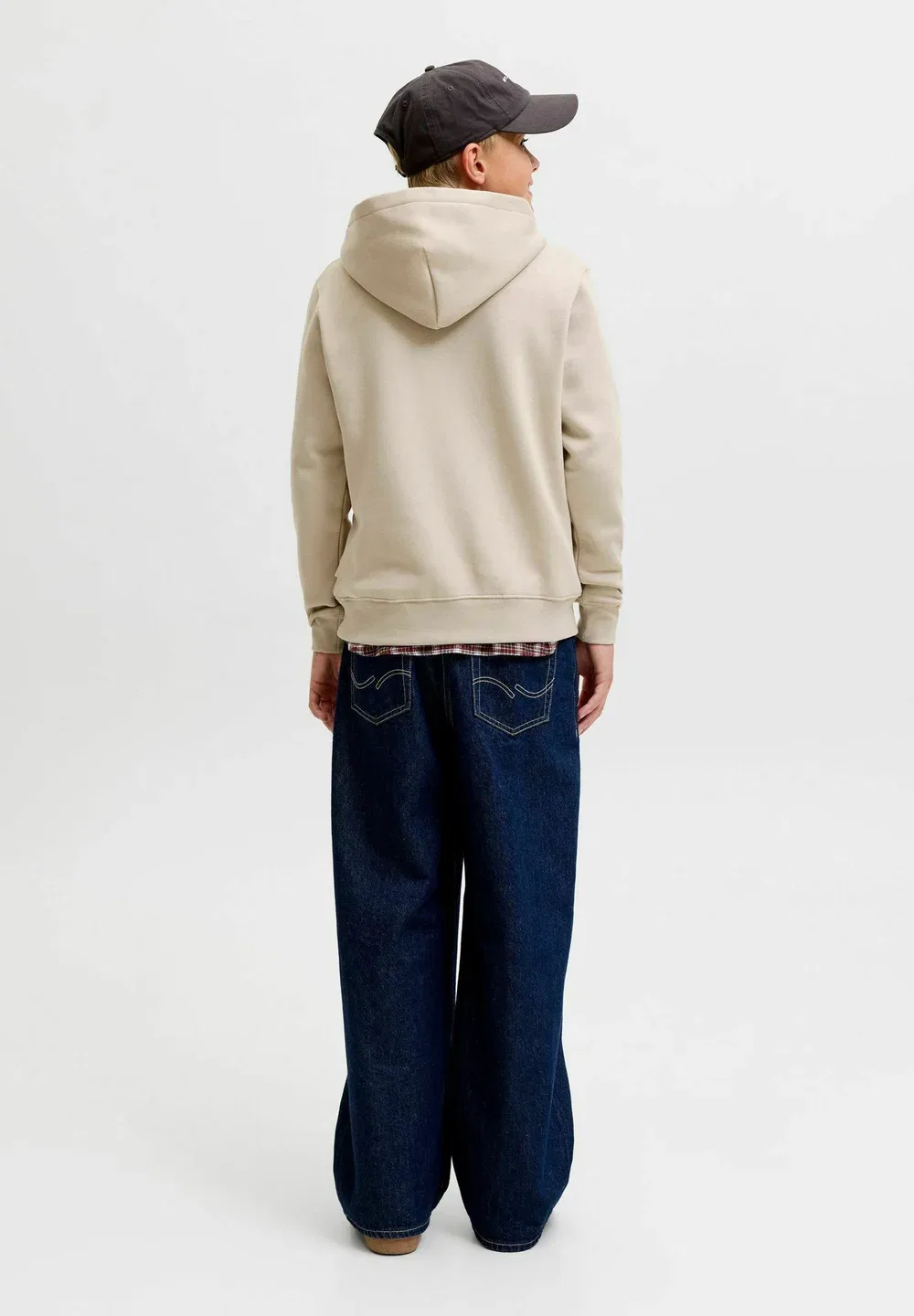 Худи с надписью, худи для подростков - худи Jack & Jones Junior, Feather Gray — фото 3