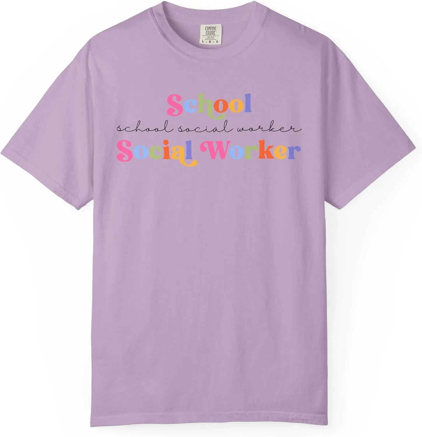 Мужская футболка с принтом School Social Worker Comfort Colors 1717, Orchid