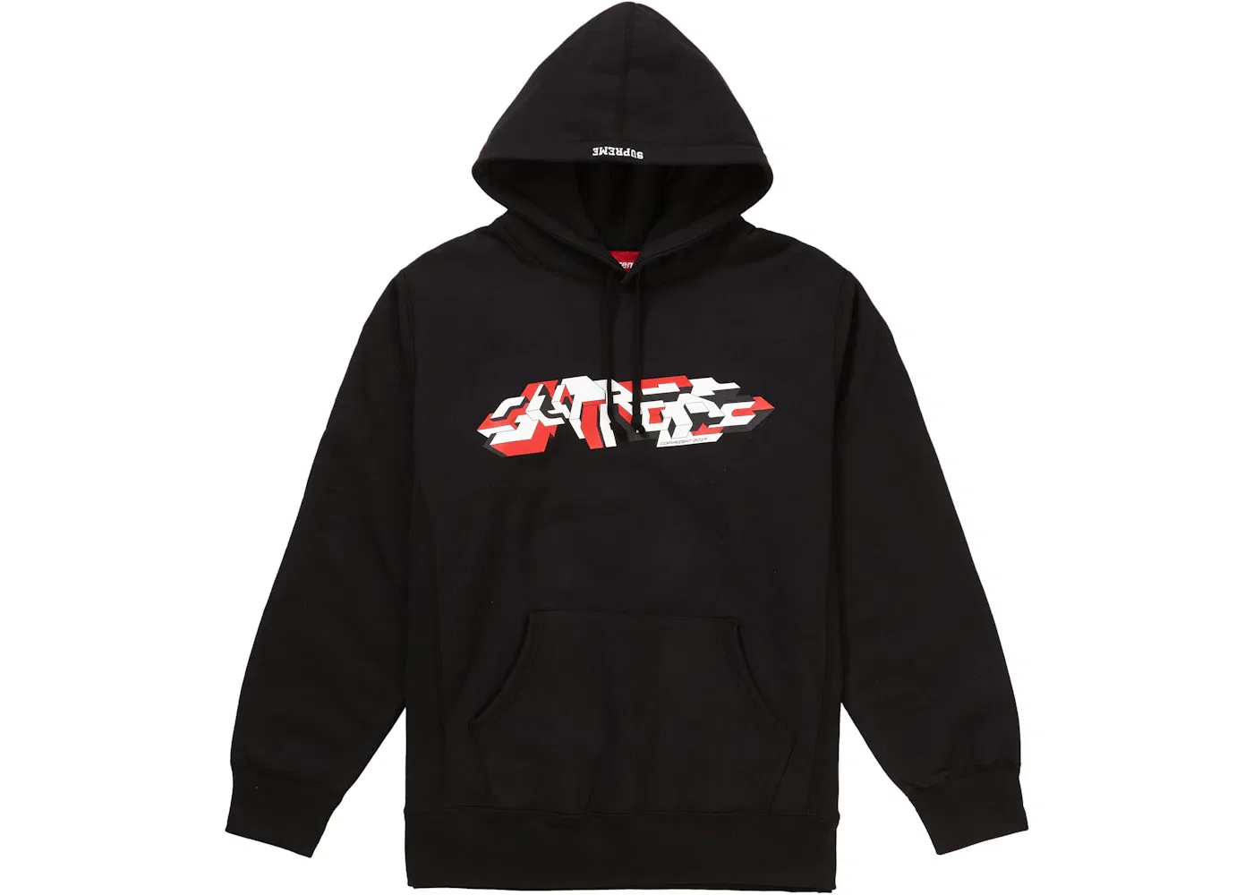 Мужская худи с капюшоном модель Hooded Sweatshirt Supreme, Black