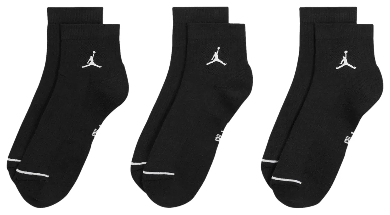 Мужские носки с амортизацией набор из 3 пар Every Day Cushioned Ankle Jordan, белый/черный — фото 3