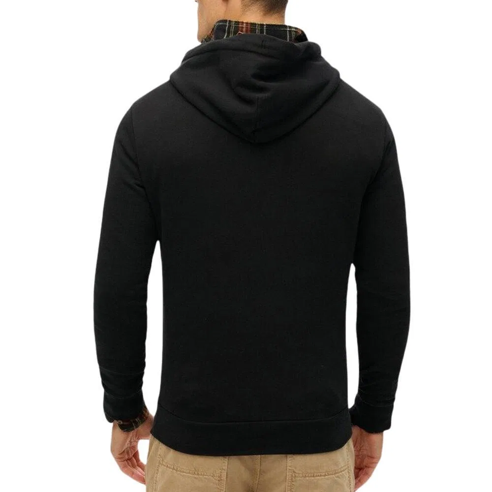Мужское худи с капюшоном Plain Hood Superdry, Schwarz — фото 4