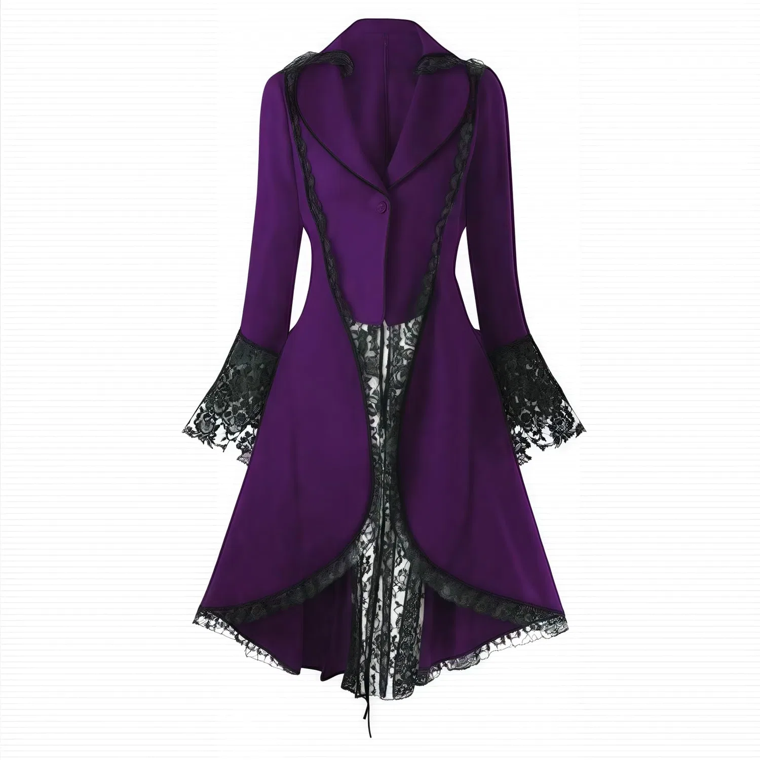 Женское зимнее пальто с лацканами Steampunk Renaissance Vintage Lace Victorian Palace, #04-viola