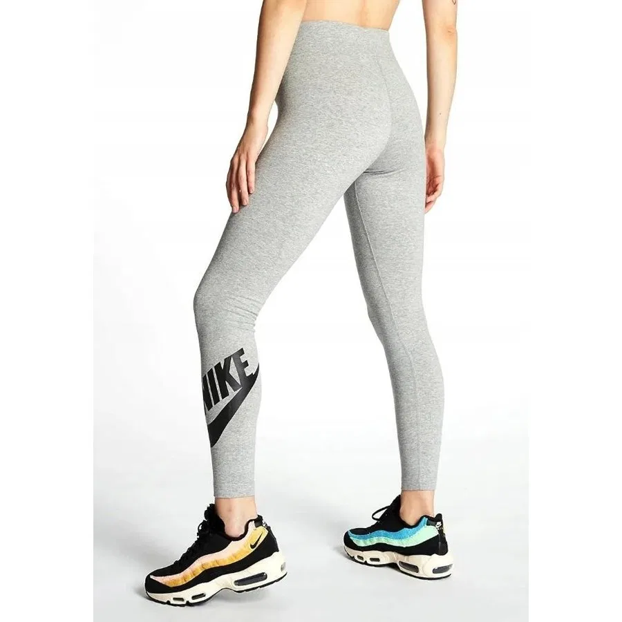Леггинсы с высоким поясом хлопковые Nike Sportswear Legasee, Серый