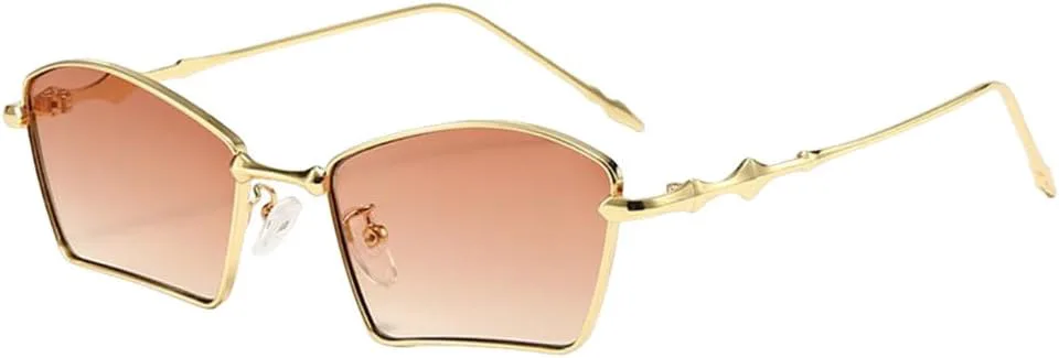 

Солнцезащитные очки в стиле ретро 2027 года, квадратной формы, необычной формы, панк, с маленькой оправой, квадратные солнцезащитные очки MTZJH, C2goldtea