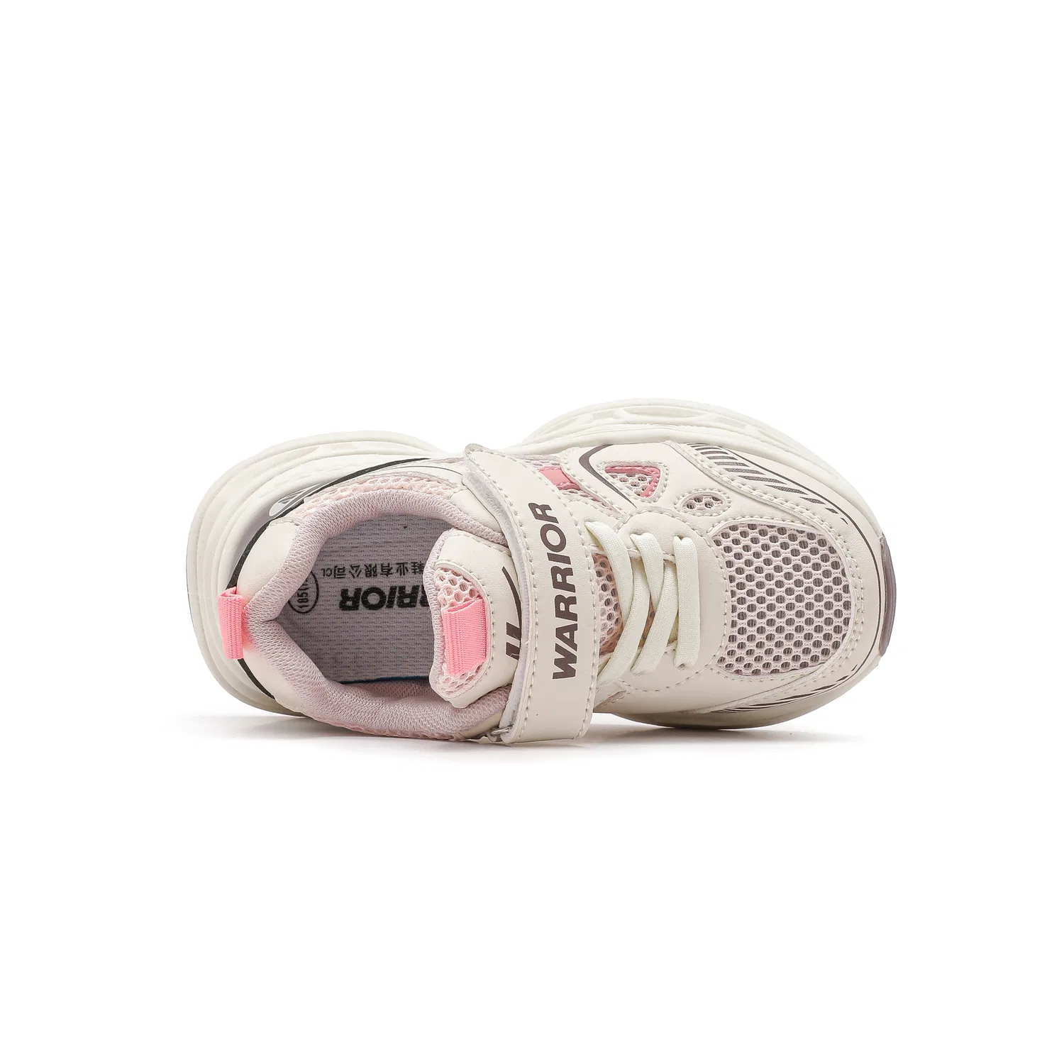 Детские кеды на шнуровке с дышащей подошвой Beige Pink WARRIOR — фото 4