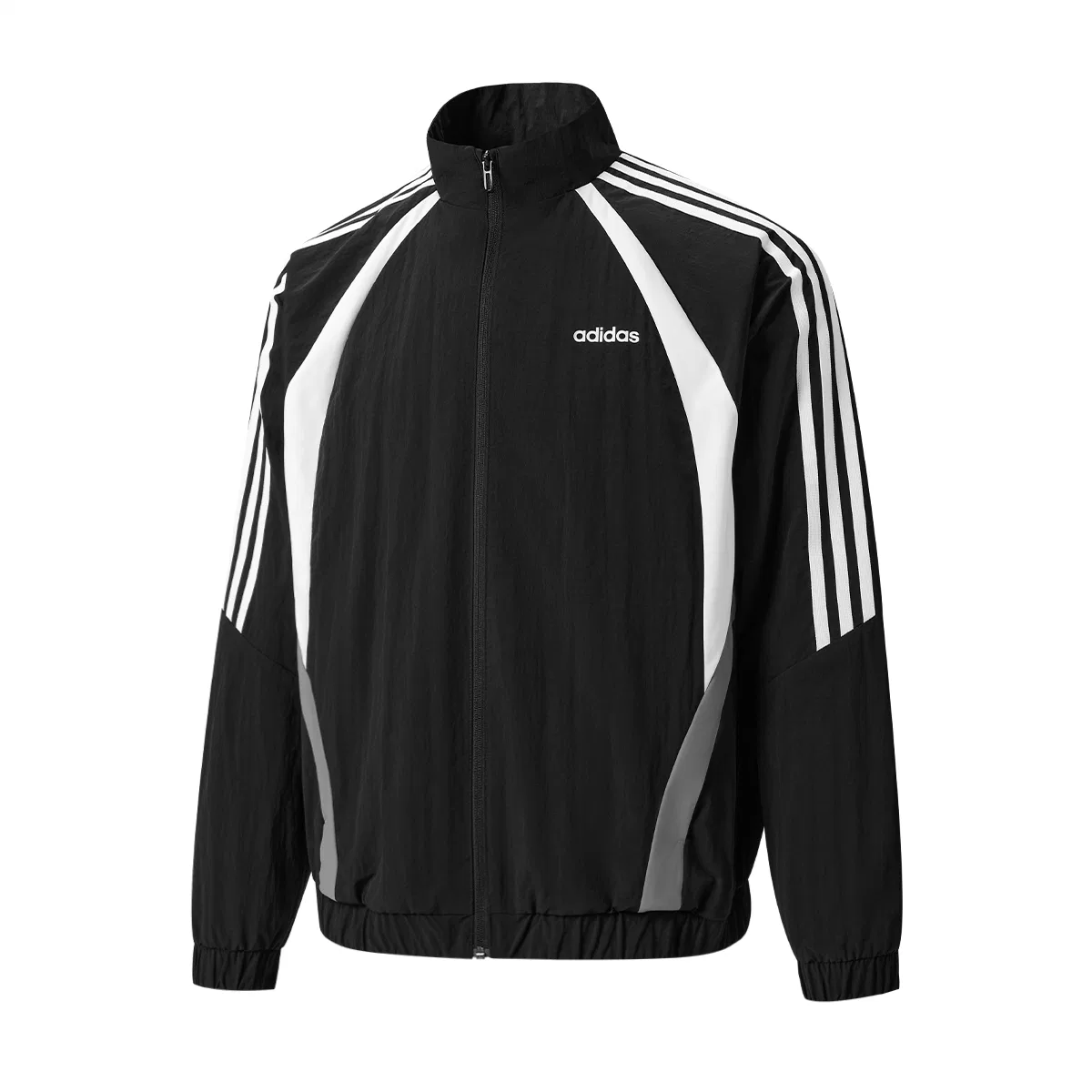 Мужская куртка с воротником-стойкой Adidas, Black/White/Graphite Gray