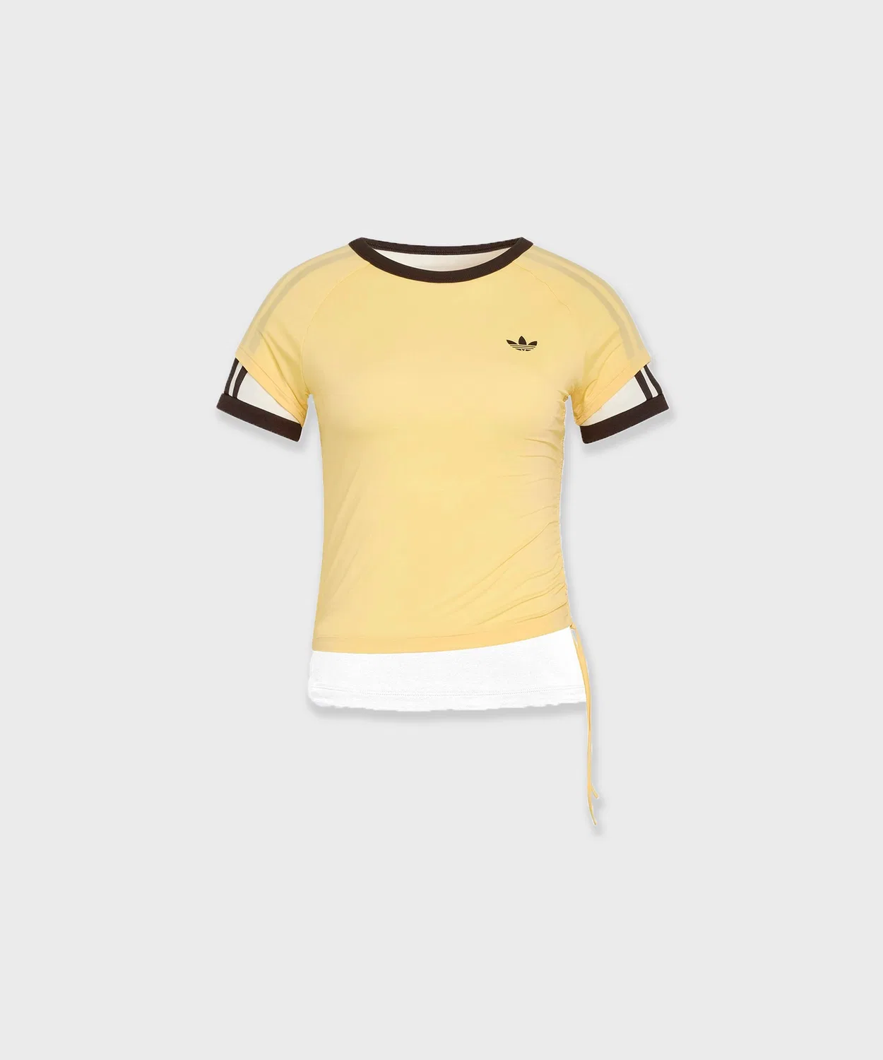 Женская футболка с принтом и логотипом Adidas, модель Trefoil Double Layer Adidas, Yellow