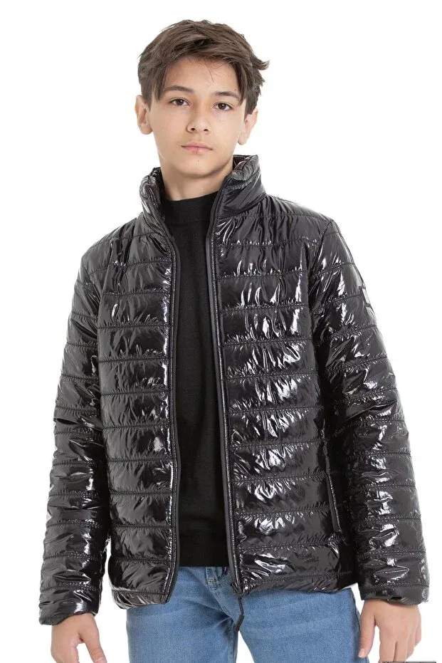 Детский пуховик для девочек с принтом Shiny Puffer Jacket Asyakids Club, Black — фото 3