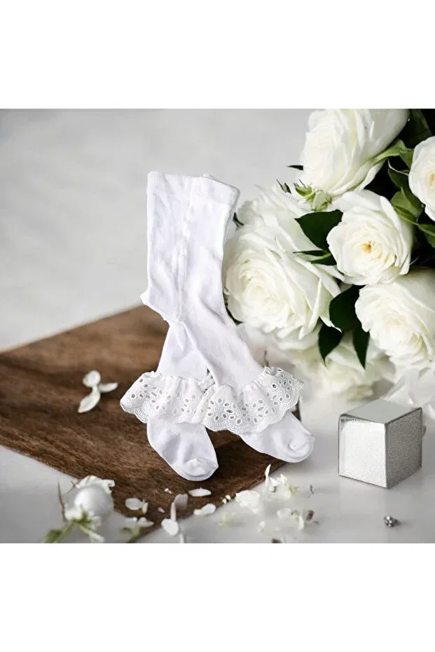 Детские носки с кружевом Özkardeşler Baby, White