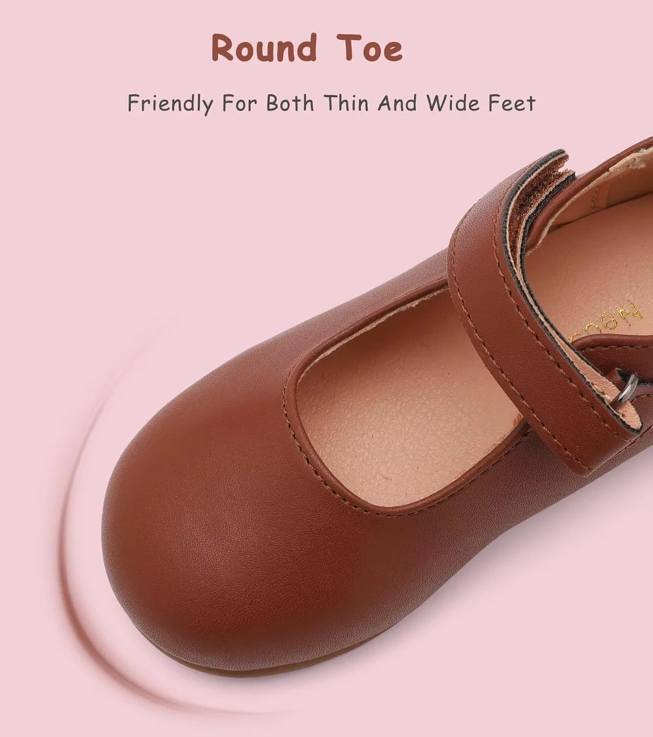 Детские туфли Мэри Джейн для девочек Flower Girl Dress Shoes Mary Janes Flat Nedaan, Brown — фото 2