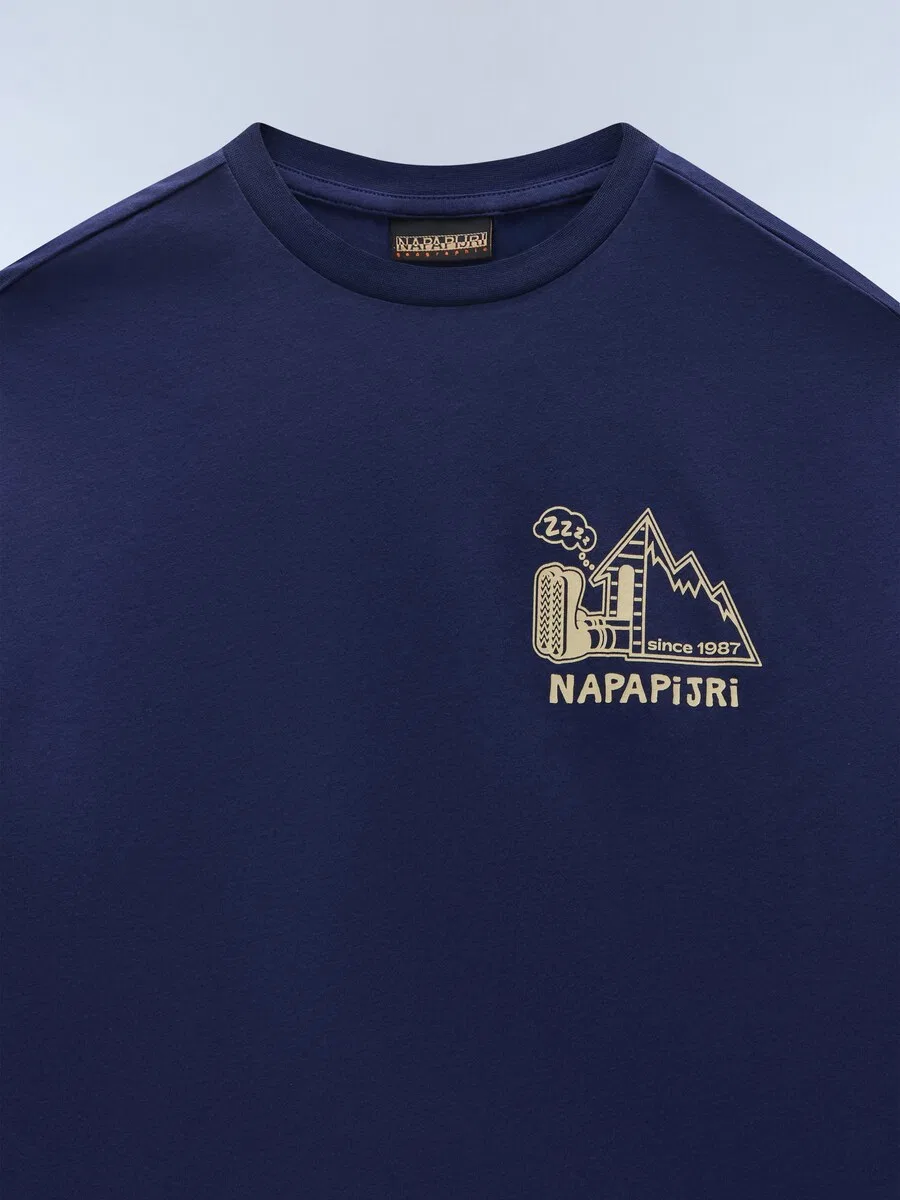 Футболка NAPAPIJRI S-Acadia темно-синего цвета — фото 4