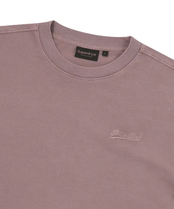 Футболка с длинным рукавом, окрашенная по технологии garment dye, Superdry, инди-розовый — фото 4