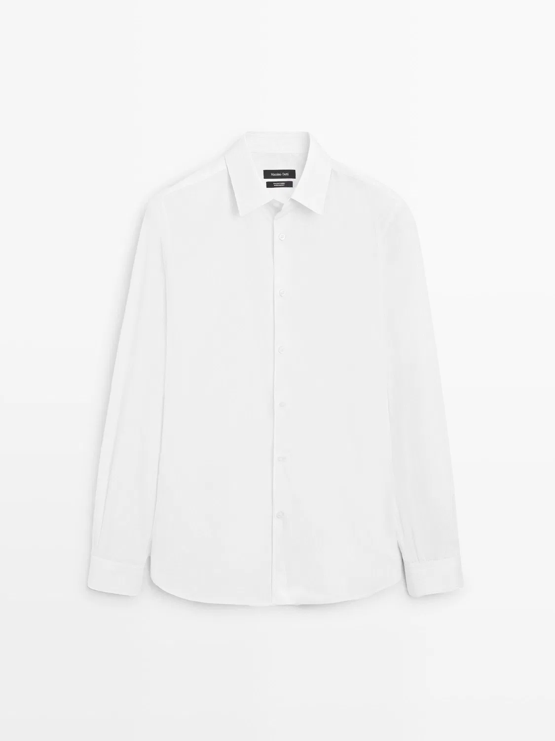 Рубашка приталенного кроя из 100% хлопкового поплина Massimo Dutti, белый