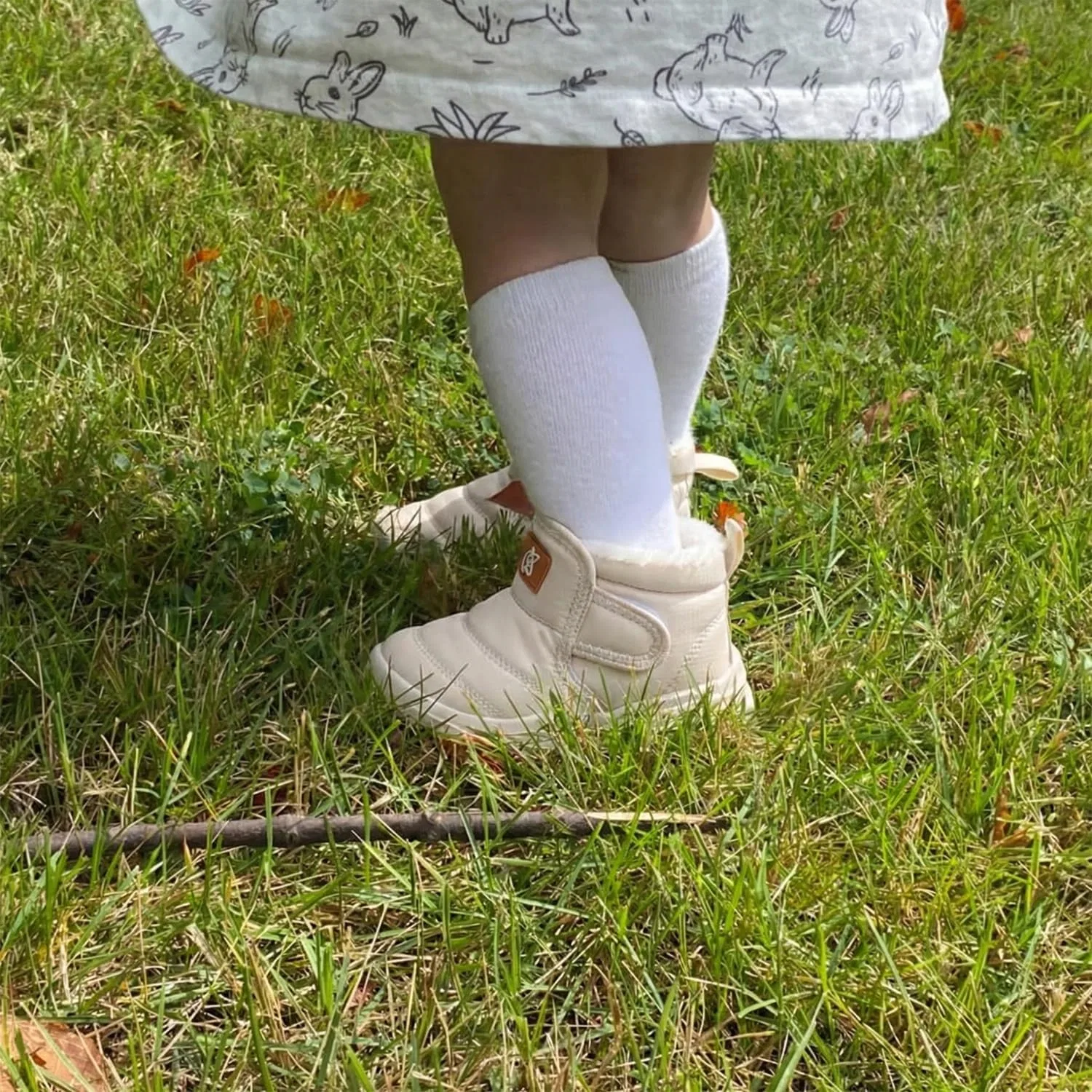Детские зимние ботинки для девочек с флисом QFH, Beige — фото 2