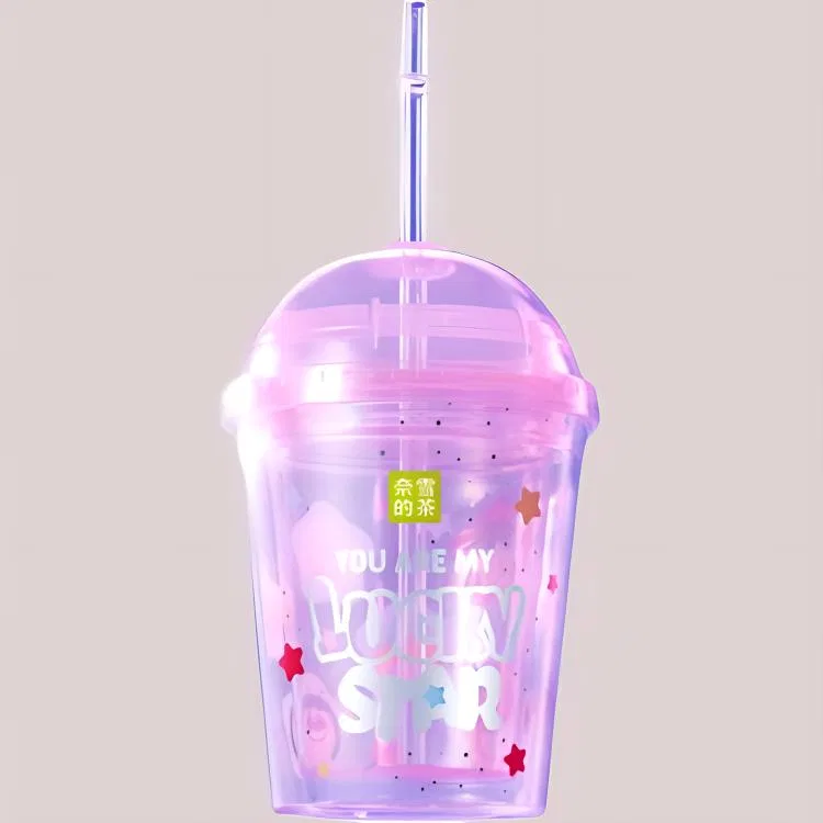 Детский стакан с трубочкой POP MART x Nayuki's Tea, пластиковый, Straw Cup, POP MART, Multicolor — фото 4