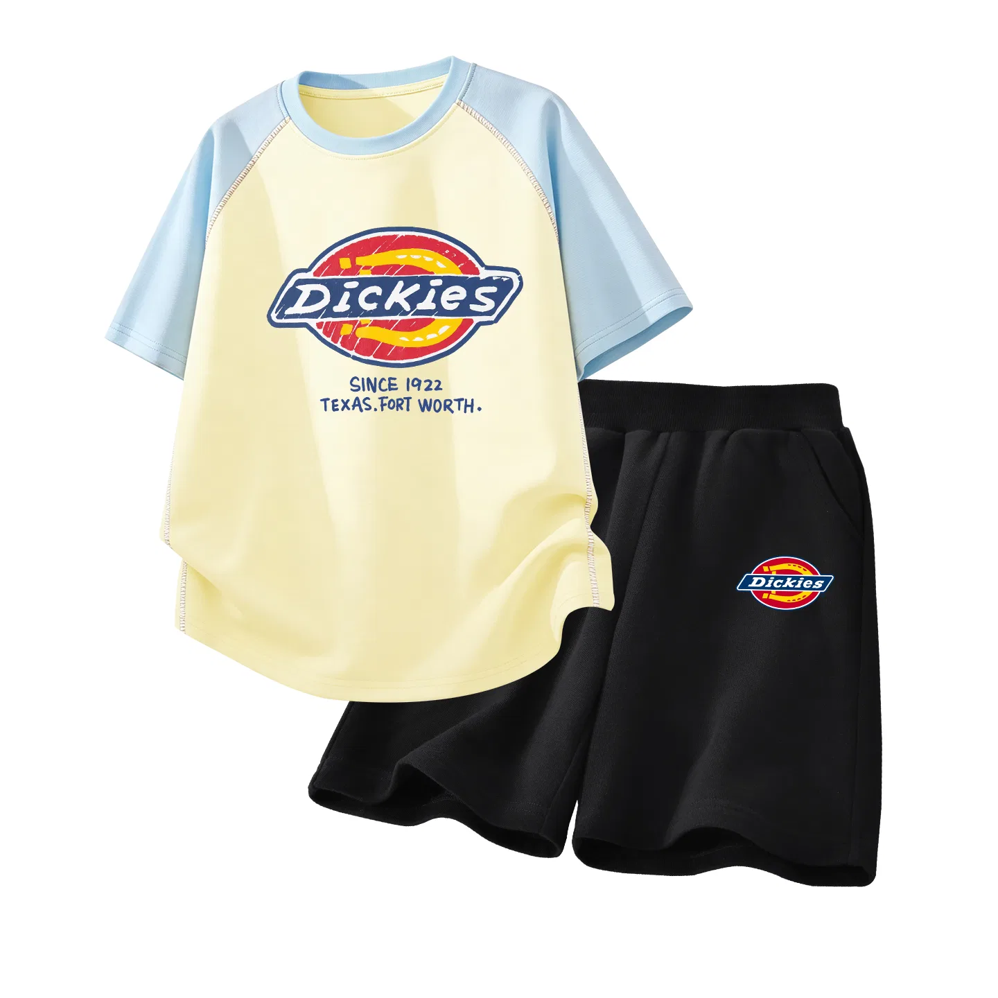 Детский комплект из двух предметов с принтом S Logo Dickies, Blue and Yellow/Black
