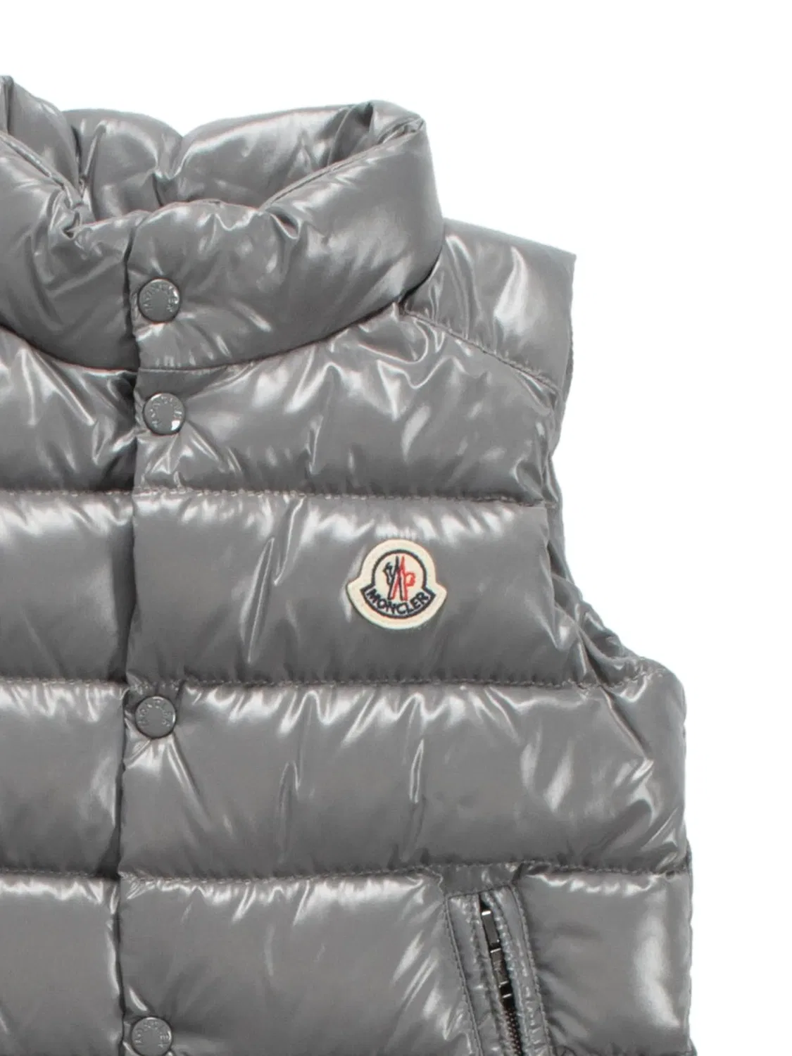 Стеганый жилет Bernard Moncler Enfant, серый — фото 2