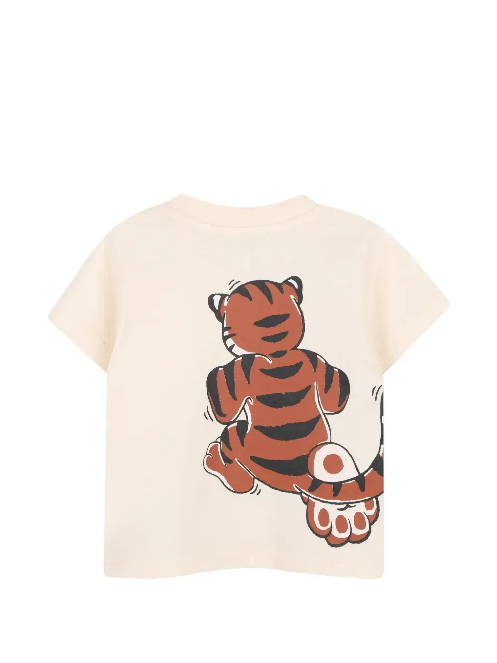 Футболка с тигриным принтом Kenzo Kids, бежевый — фото 2