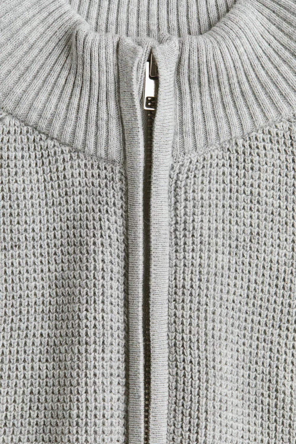 Хлопковый кардиган на молнии H&M, Hellgraumeliert — фото 2