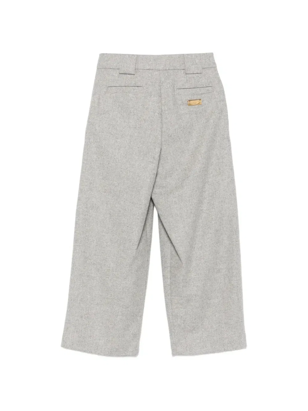 Плиссированные брюки из шерсти с логотипом Balmain Kids, серый
