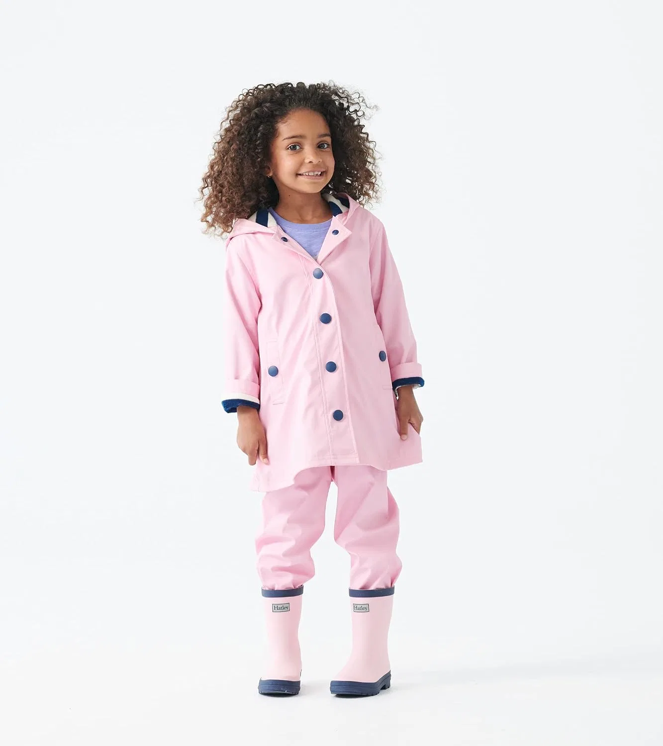Детские дождевые сапоги Solid Rain Boots Hatley, Pink Navy — фото 2