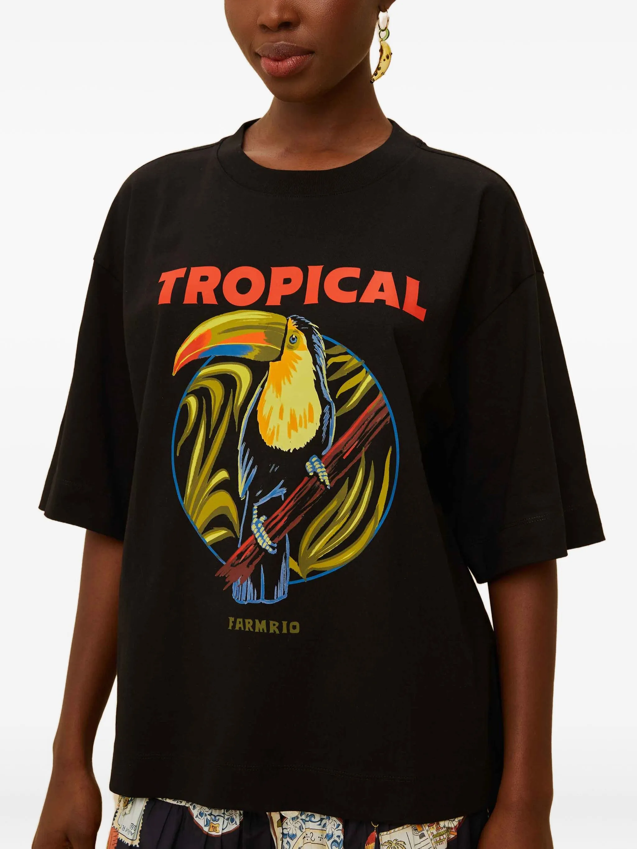 

Футболка с графичным принтом Farm Rio, черный