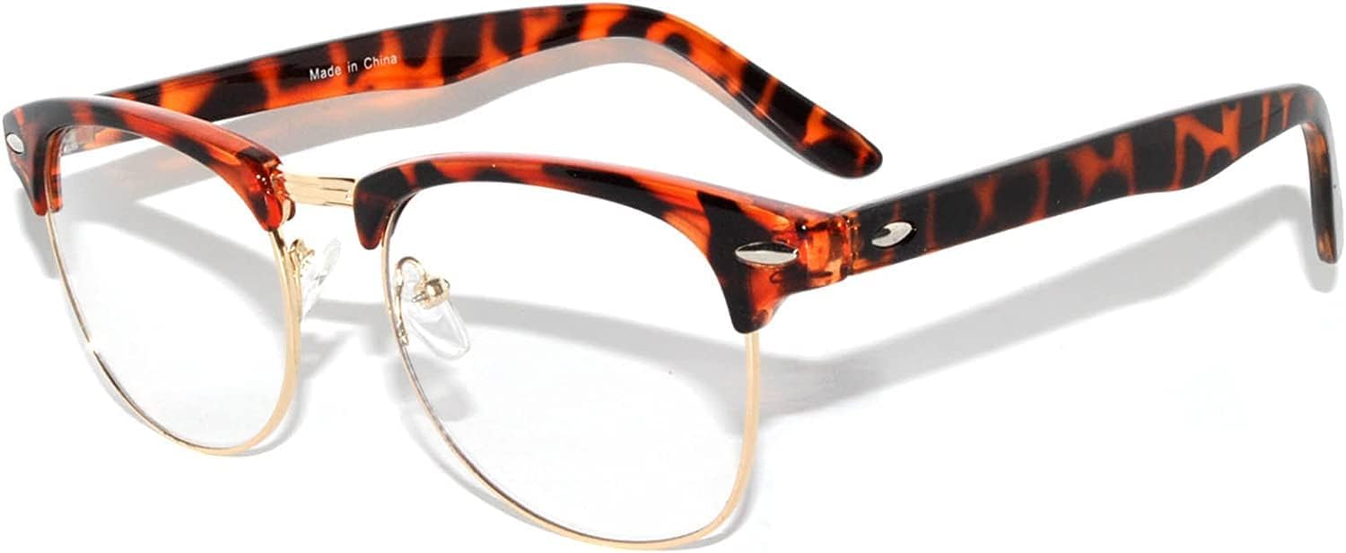 

Солнцезащитные очки OWL с полуободковой оправой, металлическими и пластиковыми линзами, для мужчин и женщин, с защитой от УФ-излучения UV400, дымчатые линзы, винтажный ретро-стиль, Leopard Gold / Clear