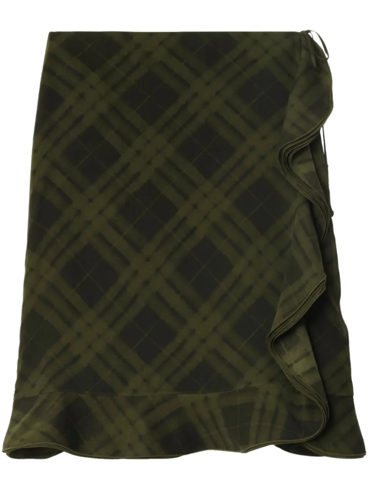

Юбка-бандаж из шелка в клетку Burberry, зеленый