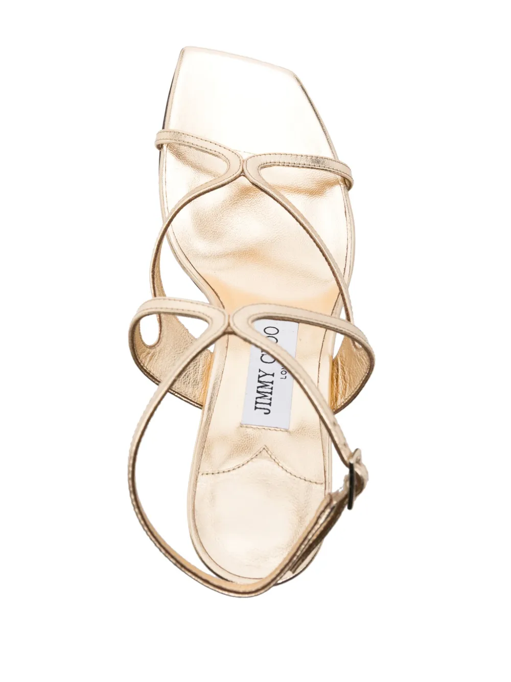 Босоножки Azie 85 с эффектом металлик JIMMY CHOO, золотой — фото 4